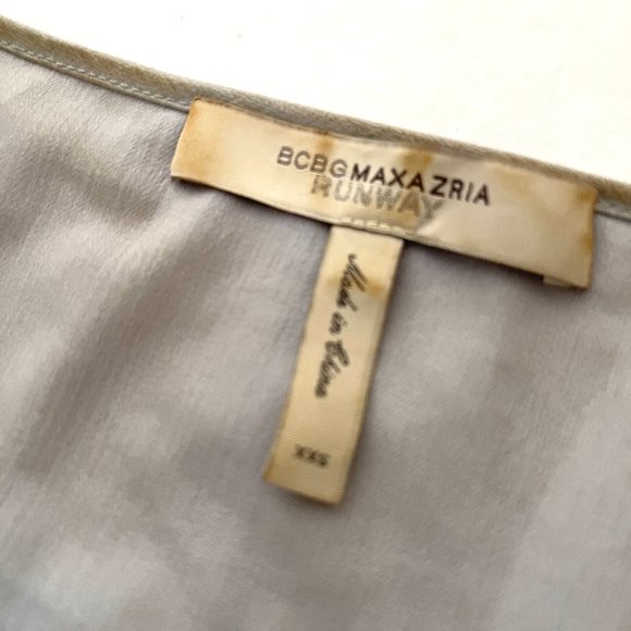 BCBG MAXAZRIA RUNWAY XXS ICE BLUE ONE SHOULDERED COCKTAIL DRESS $325 RETAIL - Picture 4 of 5